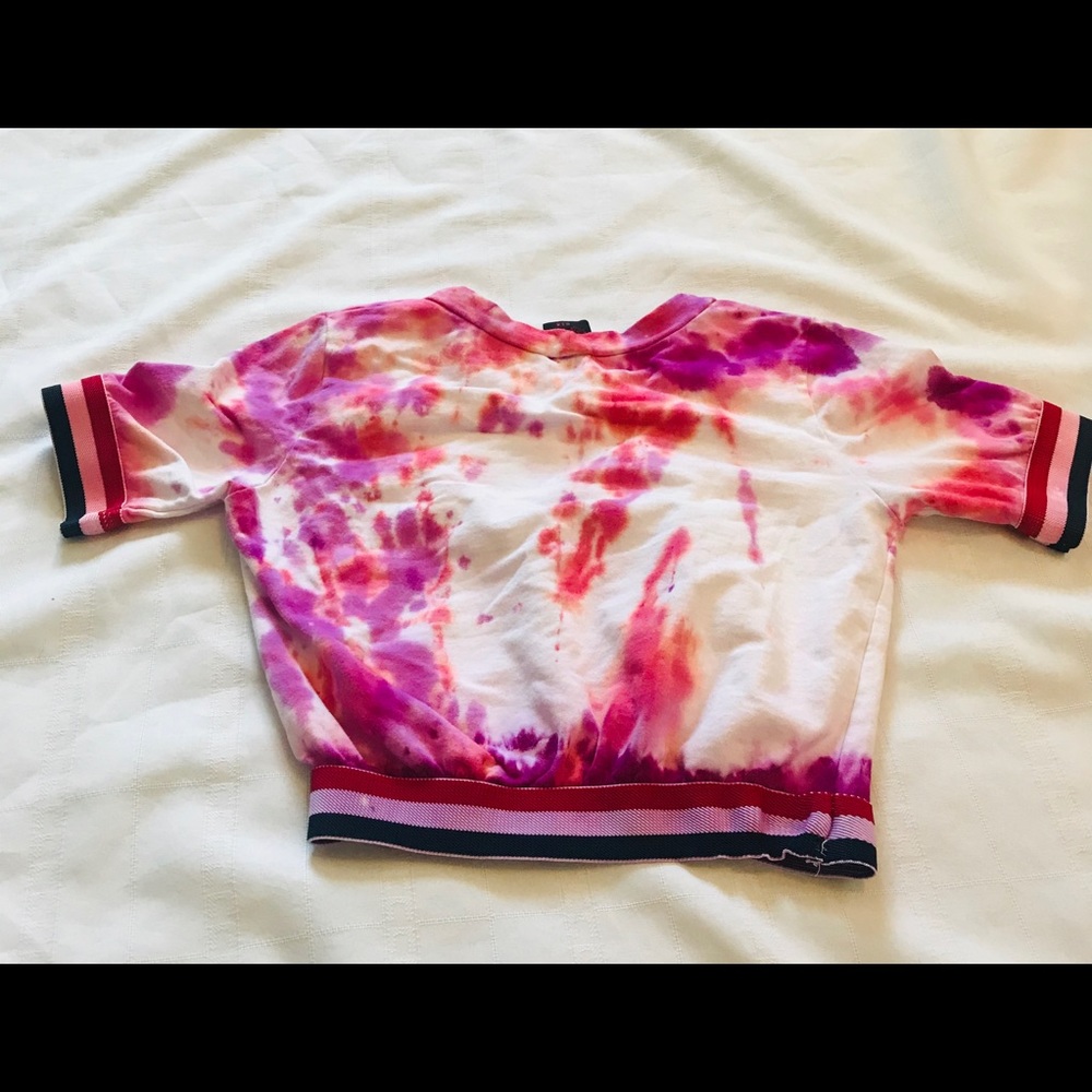 U.S.A Tye Dye Crop Top Tee shirt (fits like xs)